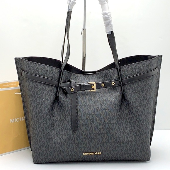 MICHAEL KORS BLACK SIGNATURE COLOR 
Emilia Large Logo Tote Bag - Picture 2 of 14